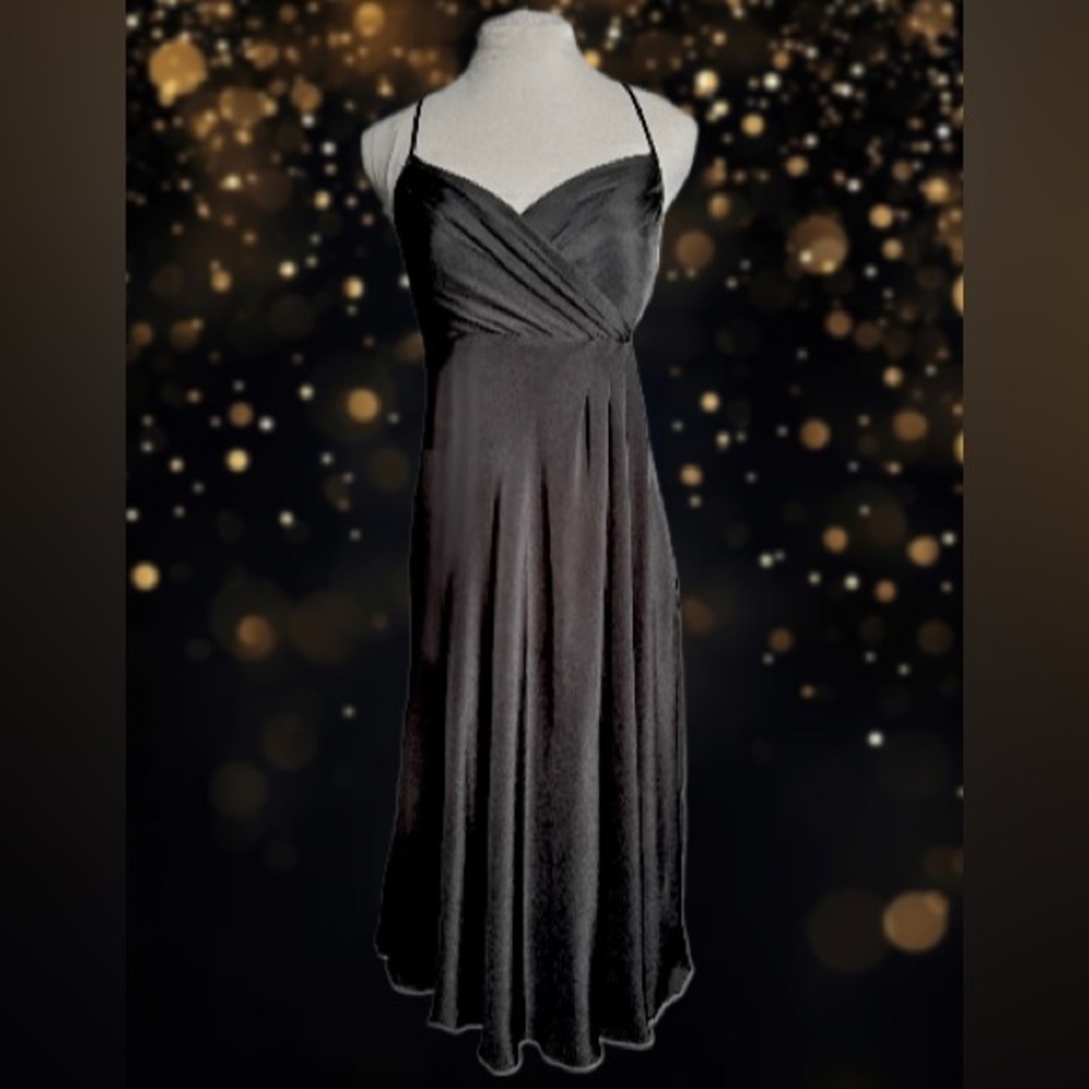 NWT, J Crew black silk asymmetrically pleated, evening dress Sz 2